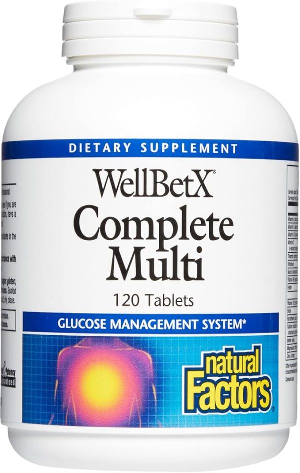 WellBetX Complete Multi by Natural Factors, Supports Healthy Carbohydrate Metabolism, 120 tablets